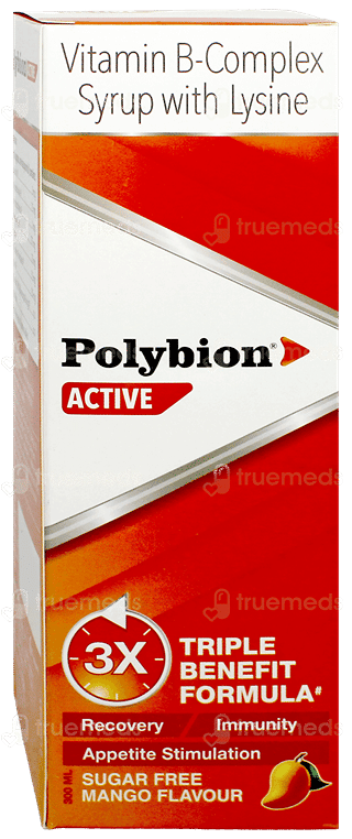 Polybion Active Mango Flavour Sugar Free Syrup 300Ml