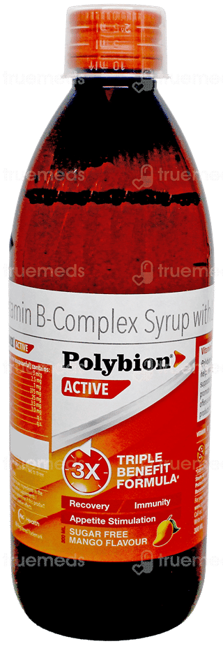 Polybion Active Mango Flavour Sugar Free Syrup 300Ml