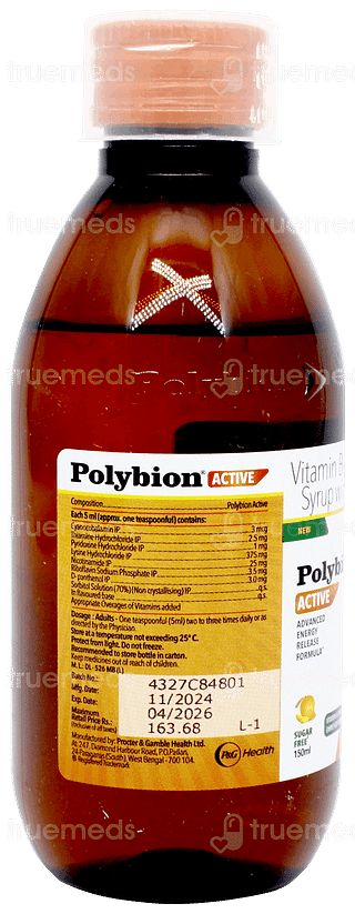 Polybion Active Sugar Free Syrup 150ml