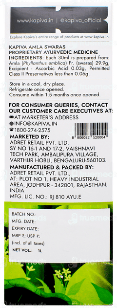 Kapiva Ayur Foods Wild Amla Juice 1 L