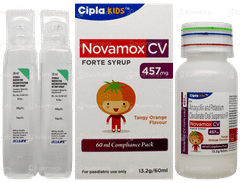 Novamox Cv Forte Tangy Orange Flavour Syrup 60Ml