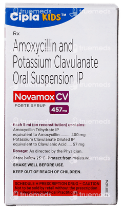 Novamox Cv Forte Tangy Orange Flavour Syrup 60ml Novamox Cv Forte Tangy Orange Flavour Syrup 60ml