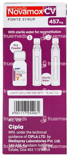 Novamox Cv Forte Tangy Orange Flavour Syrup 60ml Novamox Cv Forte Tangy Orange Flavour Syrup 60ml