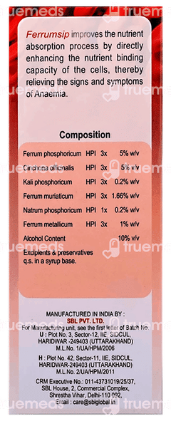 Sbl Ferrum Sip Syrup 180ml