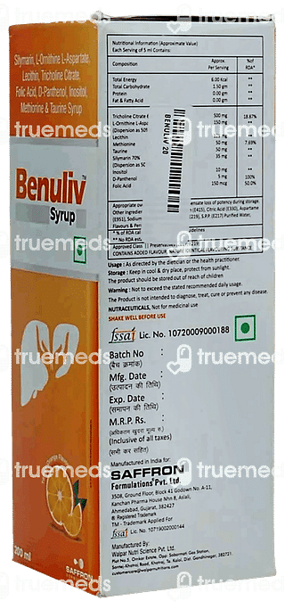 Benuliv Orange Flavour Syrup 200ml