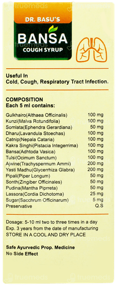 Dr Basus Bansa Cough Syrup 100ml