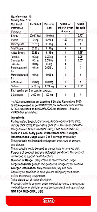 Cogvin Mango Flavour Syrup 200 ML