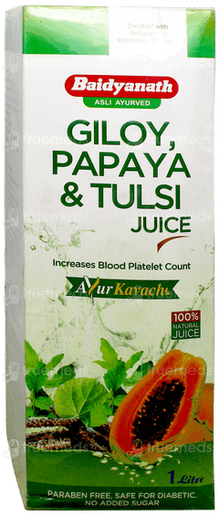 Baidyanath Giloy Papaya & Tulsi No Added Sugar Juice 1Litre Baidyanath Giloy Papaya & Tulsi No Added Sugar Juice 1Litre