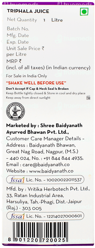 Baidyanath Triphala Juice 1000 ML