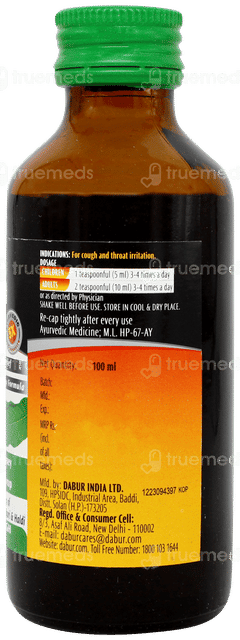 Dabur Honitus Adulsa Cough Syrup 100ml