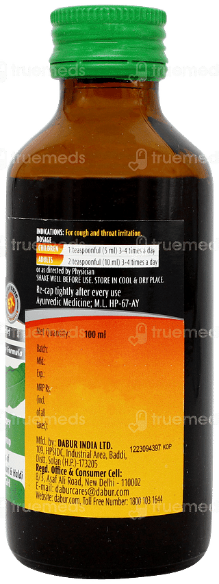 Dabur Honitus Adulsa Cough Syrup 100ml