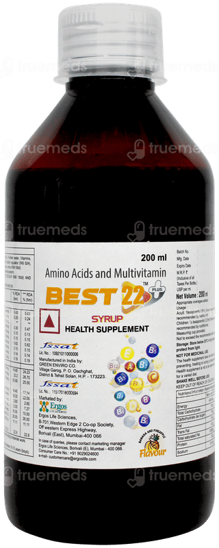 Best 22 Plus Banana And Pineapple Flavour Syrup 200ml