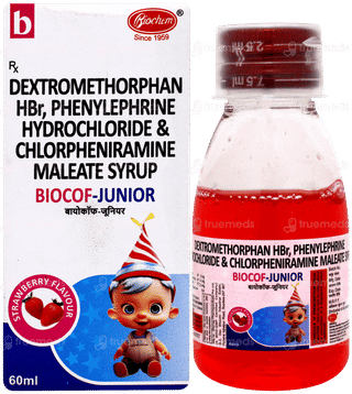 Biocof Junior Strawberry Flavour Syrup 60ml