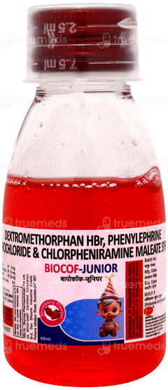 Biocof Junior Strawberry Flavour Syrup 60ml
