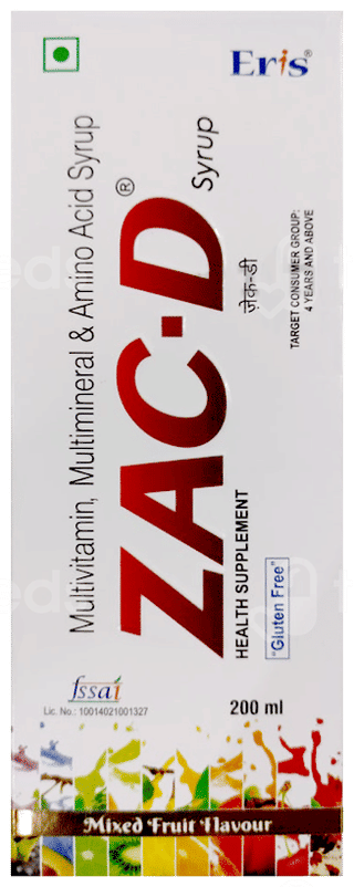 Zac D Mixed Fruit Flavour Syrup 200Ml