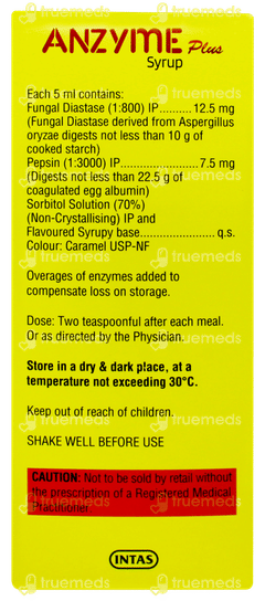 Anzyme Plus Pineapple Flavour Syrup 200ml