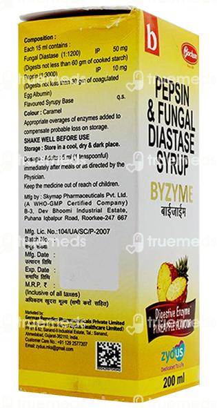 Byzyme Pineapple Flavour  Syrup 200ml