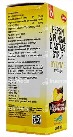 Byzyme Pineapple Flavour Syrup 200ml Byzyme Pineapple Flavour Syrup 200ml