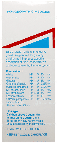 Sbl Alfalfa Paediatric Tonic 180Ml