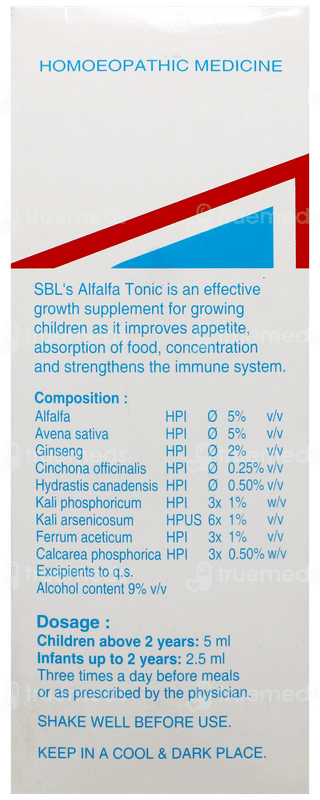 Sbl Alfalfa Paediatric Tonic 180Ml