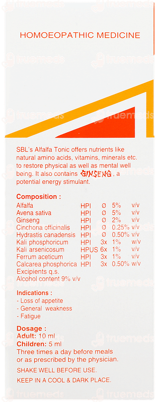 Sbl Alfalfa With Ginseng Tonic 180ml