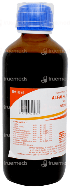Sbl Alfalfa With Ginseng Tonic 180ml