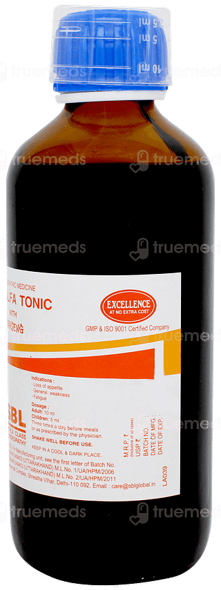 Sbl Alfalfa With Ginseng Tonic 180ml