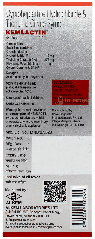 Kemlactin Strawberry Flavour Sugar Free Syrup 200ml