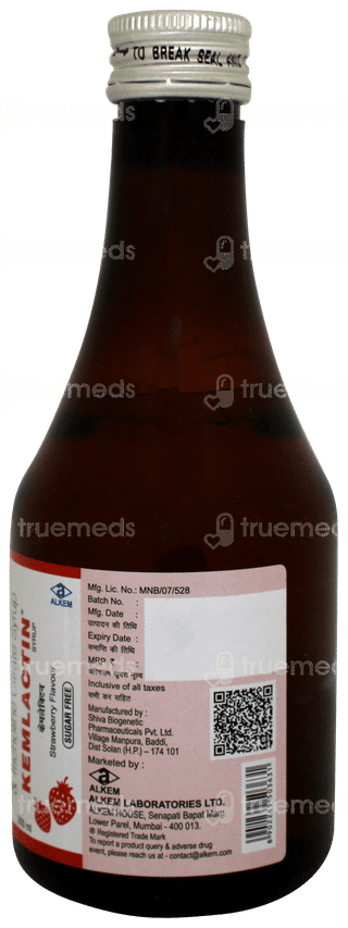 Kemlactin Strawberry Flavour Sugar Free Syrup 200ml