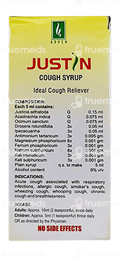 Adven Justin Cough Syrup 180 ML