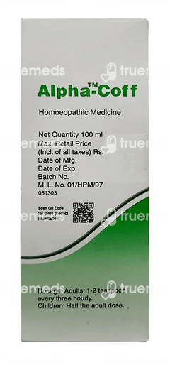 Dr Willmar Schwabe India Alpha Coff Cough Syrup 100 ML Dr Willmar Schwabe India Alpha Coff Cough Syrup 100 ML