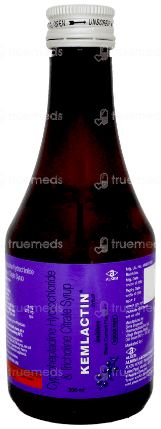 Kemlactin Black Currant Flavour Sugar Free Syrup 200ml