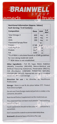 Brainwell Mango Flavour Syrup 150ml