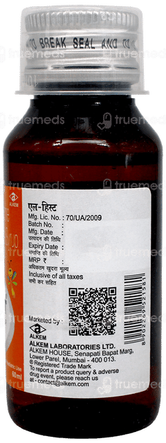 L Hist Syrup 60Ml L Hist Syrup 60Ml