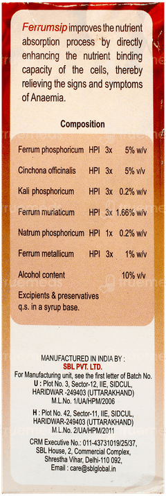 Sbl Ferrumsip Syrup 115Ml