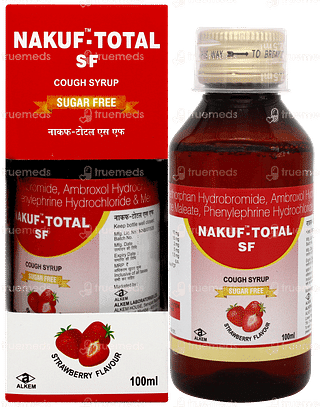 Nakuf Total Sf Strawberry Flavour Syrup 100ml
