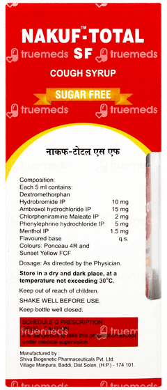 Nakuf Total Sf Strawberry Flavour Syrup 100ml