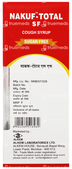 Nakuf Total Sf Strawberry Flavour Syrup 100ml