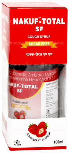 Nakuf Total Sf Strawberry Flavour Syrup 100ml