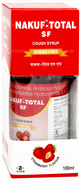 Nakuf Total Sf Strawberry Flavour Syrup 100ml