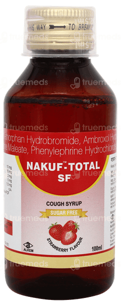 Nakuf Total Sf Strawberry Flavour Syrup 100ml