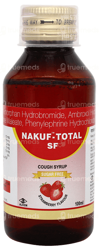 Nakuf Total Sf Strawberry Flavour Syrup 100ml