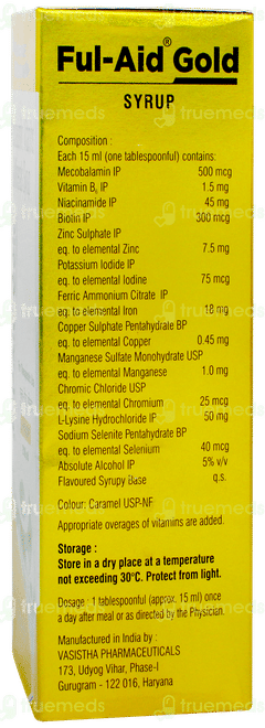 Ful Aid Gold Orange Flavour Syrup 210ml