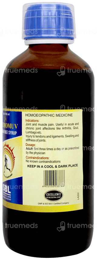 Sbl Orthomuv Sugar Free Syrup 180ml