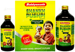 Baidyanath Shankh Pushpi Sarbat 2 In 1 Offer 450Ml With 220Ml Free