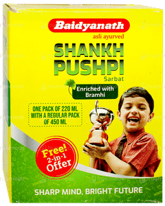 Baidyanath Shankh Pushpi Sarbat 2 In 1 Offer 450Ml With 220Ml Free