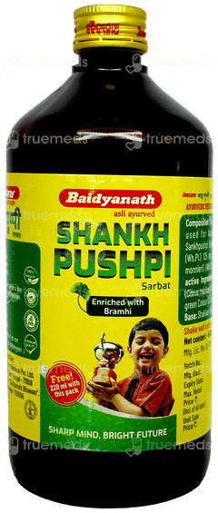 Baidyanath Shankh Pushpi Sarbat 2 In 1 Offer 450Ml With 220Ml Free