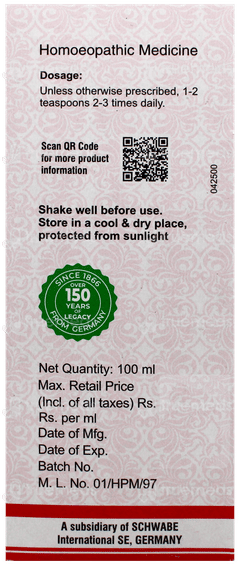 Dr Willmar Schwabe Hertone Sugar Free Uterotonic 100ml