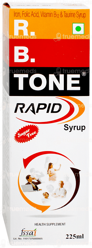 R B Tone Rapid Sugar Free Syrup 225ml