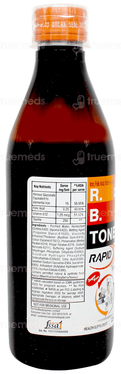 R B Tone Rapid Sugar Free Syrup 225ml R B Tone Rapid Sugar Free Syrup 225ml